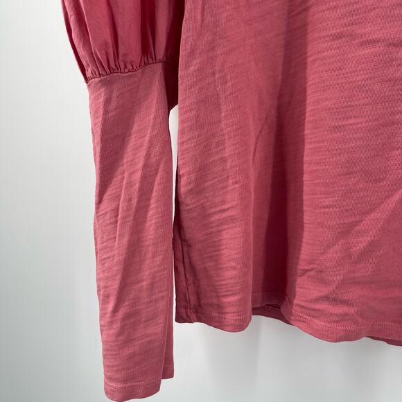 NATION LTD Top Size Small Daniella Combo Party Tee Puff Sleeve Cotton Geranium - Picture 10 of 15